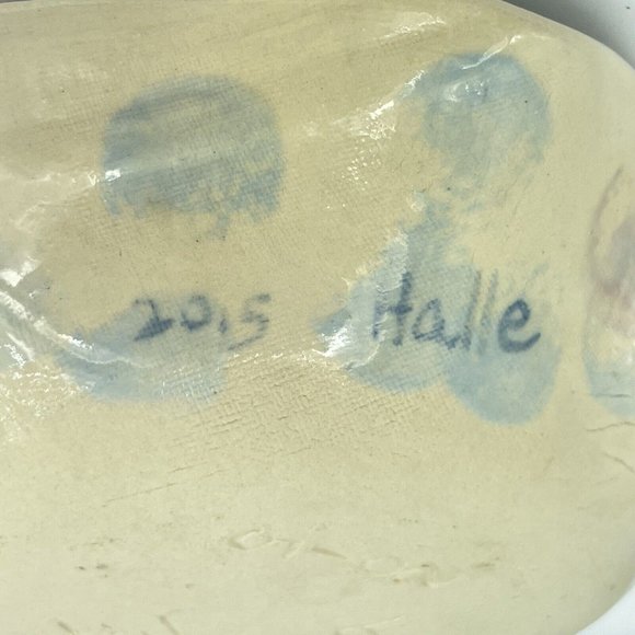 Empty Bowls Art Pottery Stoneware Bowl Blue Tan Pink Paws Fish Spots Signed 2015 - Picture 6 of 10